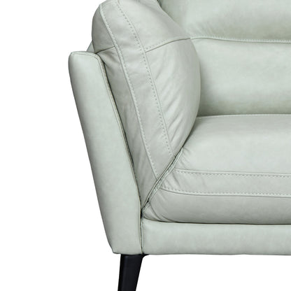 87" Mint Green Leather Sofa With Black Legs-4