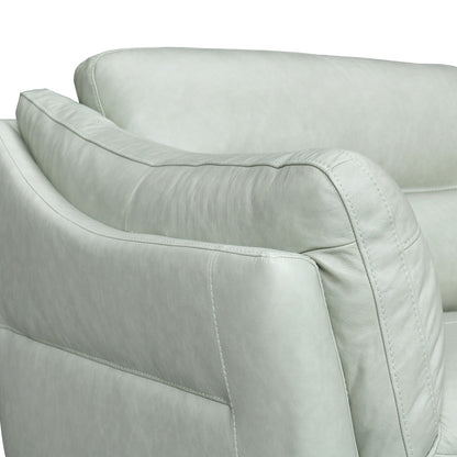 87" Mint Green Leather Sofa With Black Legs-5
