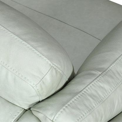 87" Mint Green Leather Sofa With Black Legs-8