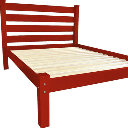 Red Solid Wood Queen Bed Frame - Loft&Timber