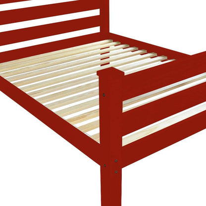 Red Solid Wood Twin Bed Frame - Loft&Timber