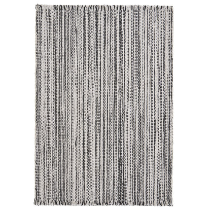 19" Set of Four Black And White Striped Cotton Placemats - Loft&Timber