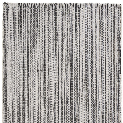 19" Set of Four Black And White Striped Cotton Placemats - Loft&Timber