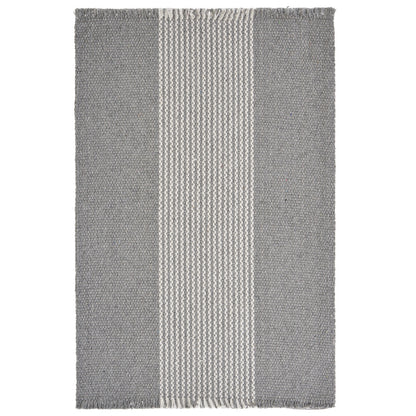 19" Set of Four Gray And White Striped Cotton Placemats - Loft&Timber
