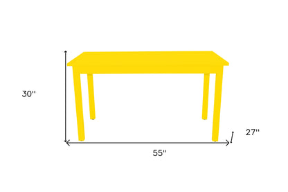 60" Yellow Solid Wood Dining Table - Loft&Timber