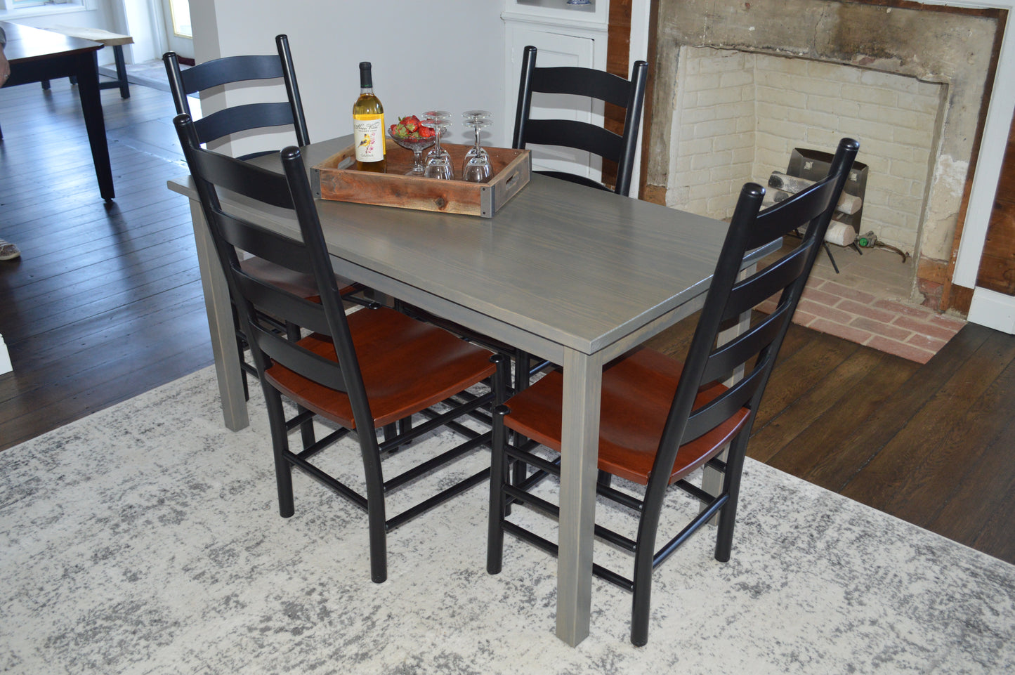 60" Gray Solid Wood Dining Table - Loft&Timber