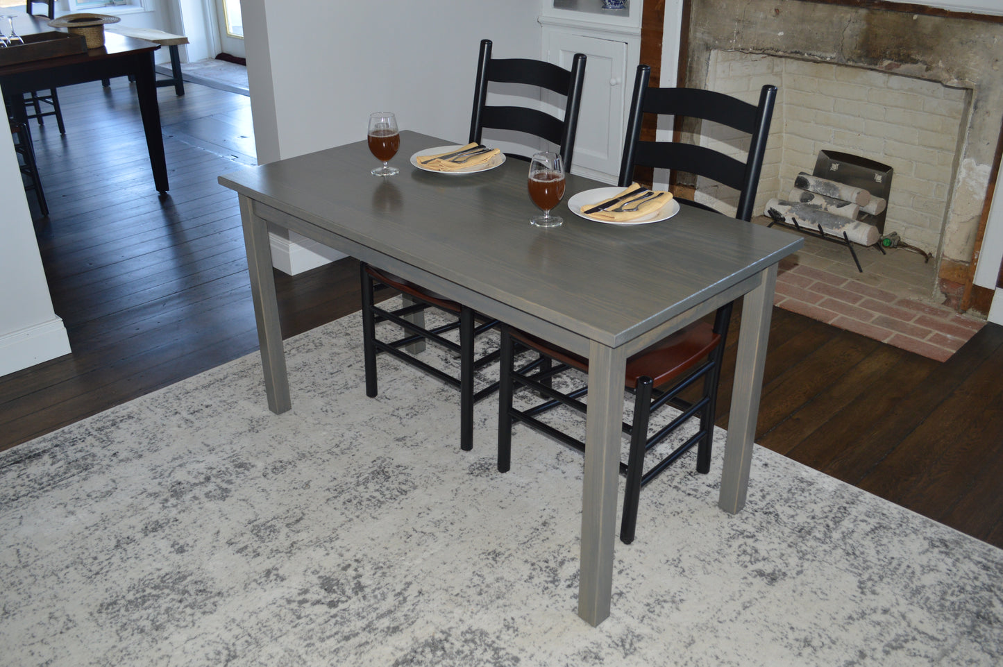60" Gray Solid Wood Dining Table - Loft&Timber