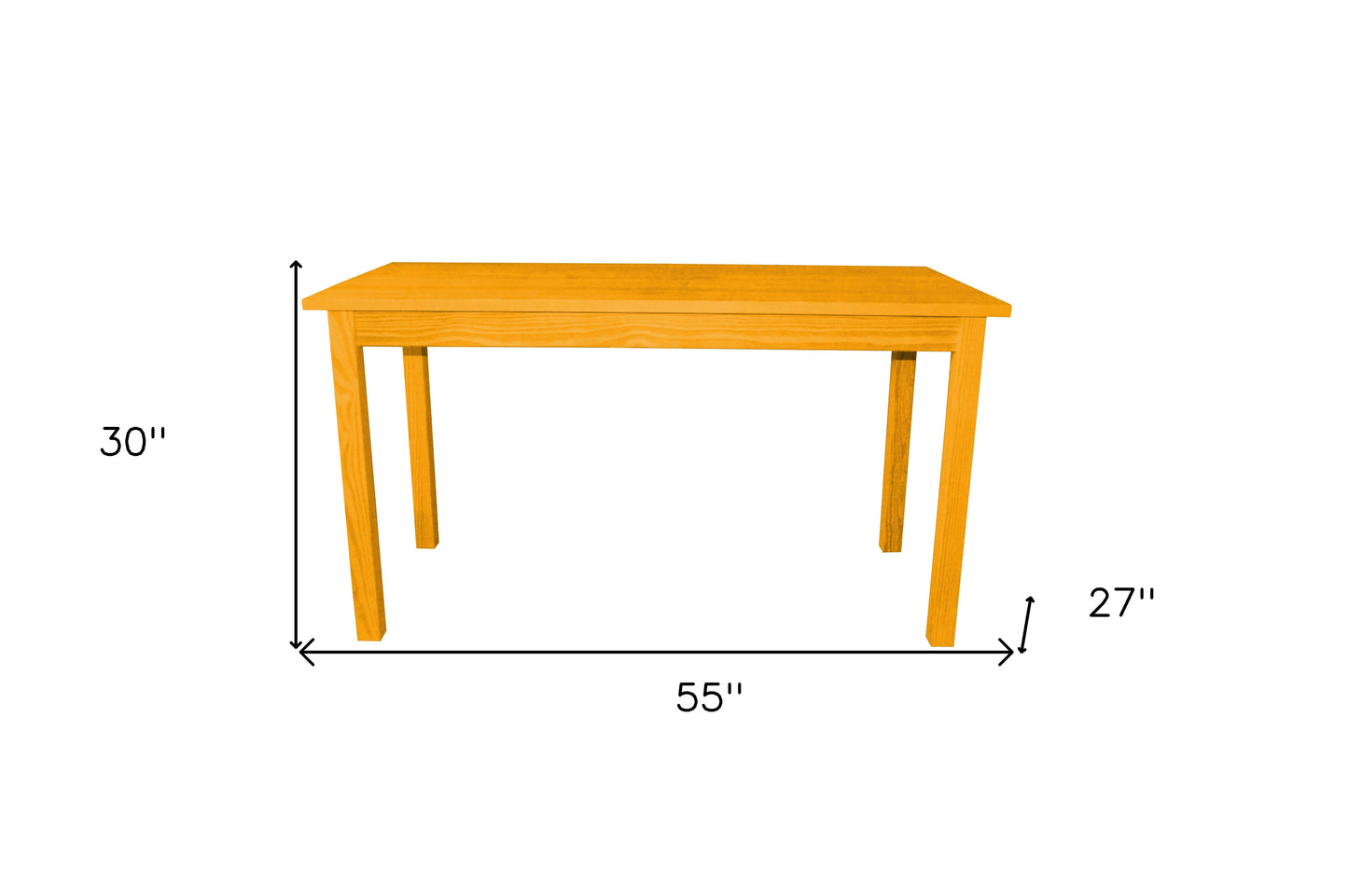 60" Goldenrod Solid Wood Dining Table - Loft&Timber