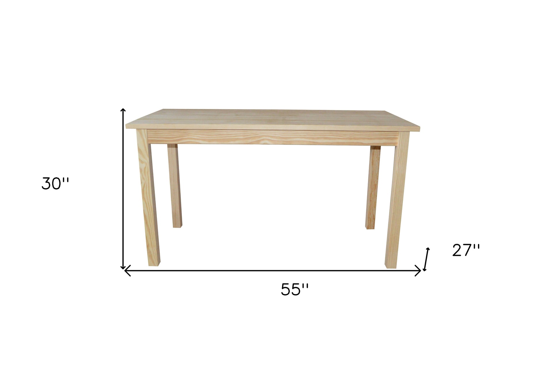 60" Natural Solid Wood Dining Table - Loft&Timber