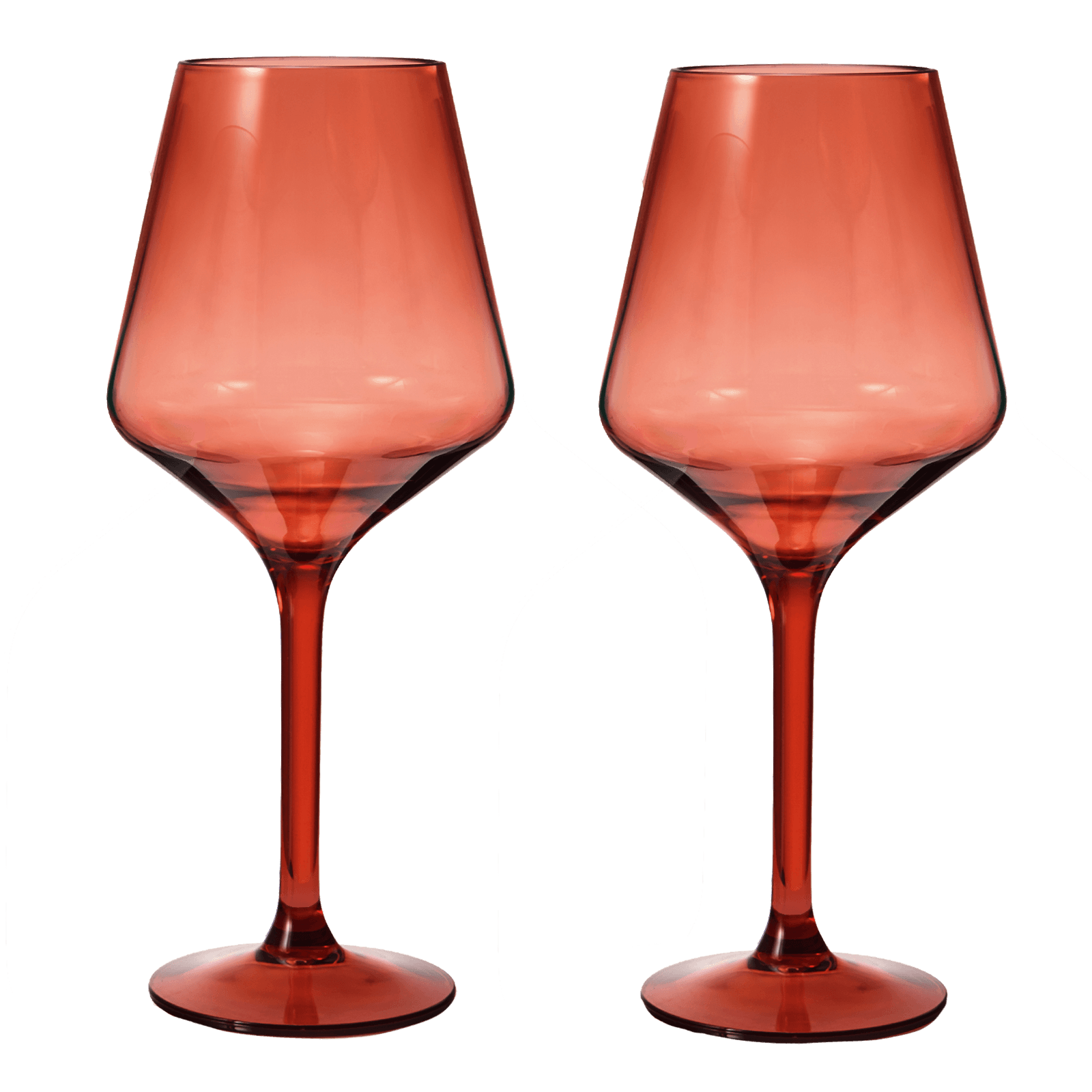 Floating Wine Glasses for Pool - Set of 2-15 OZ Shatterproof Poolside Wine Glasses, Tritan Plastic Reusable, Beach Outdoor Cocktail, Wine, Champagne, Water Glassware Spring Summer (Muted Red) - Loft&Timber