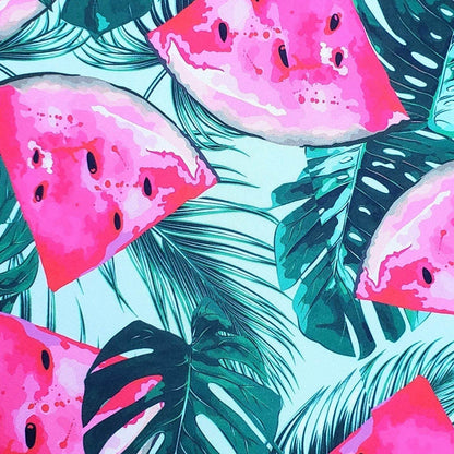 Set of 4 Round Placemats Covers Tropical Watermelon 14 Dia inch - Loft&Timber