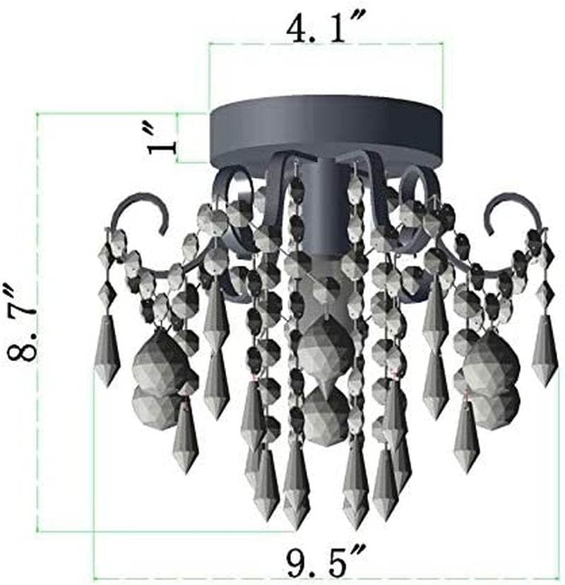 Mini Crystal Chandelier Flush Mount Gold Light - Loft&Timber