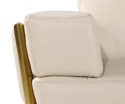 89" Beige And Gold Leather Sofa-6