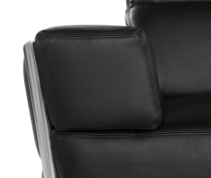 89" Black And Silver Leather Sofa-7