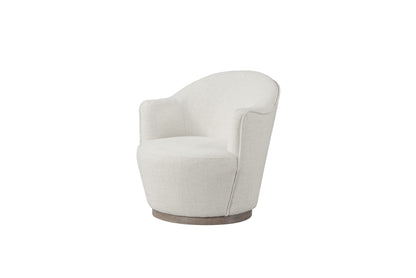 27" Off White Fabric Swivel Barrel Chair - Loft&Timber