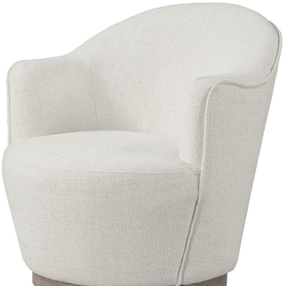 27" Off White Fabric Swivel Barrel Chair - Loft&Timber