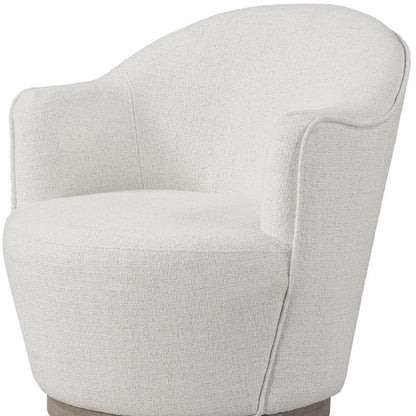 27" Off White Fabric Swivel Barrel Chair - Loft&Timber
