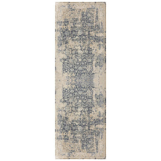 7' Blue Floral Runner Rug - Loft&Timber