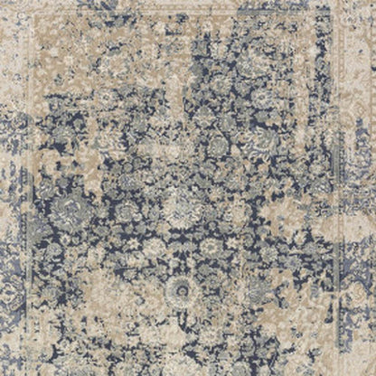 7' Blue Floral Runner Rug - Loft&Timber