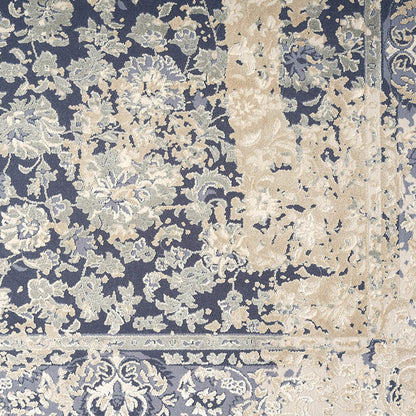 7' Blue Floral Runner Rug - Loft&Timber