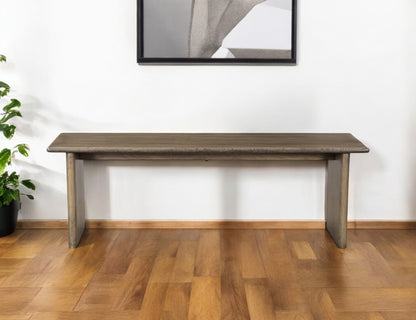 55" Brown Solid Wood Dining Bench - Loft&Timber