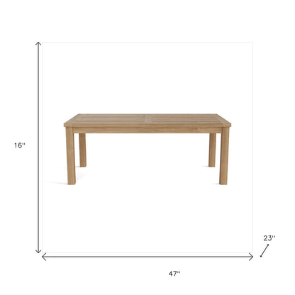 47" Natural Solid Wood Outdoor Coffee Table-6