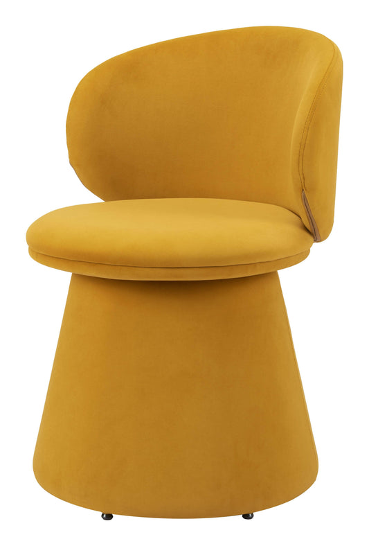 Orange Upholstered Velvet Swivel Dining Side Chair - Loft&Timber