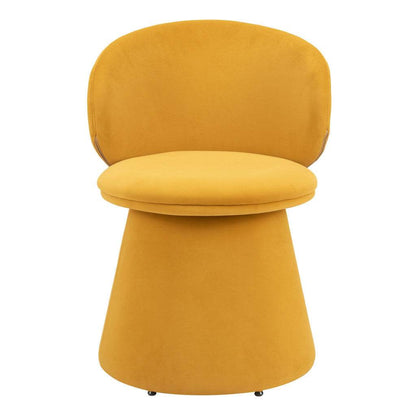 Orange Upholstered Velvet Swivel Dining Side Chair - Loft&Timber
