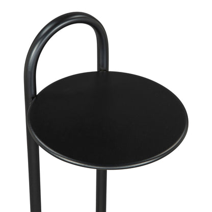 22" Black And White Iron And Marble Round C Table End Table - Loft&Timber