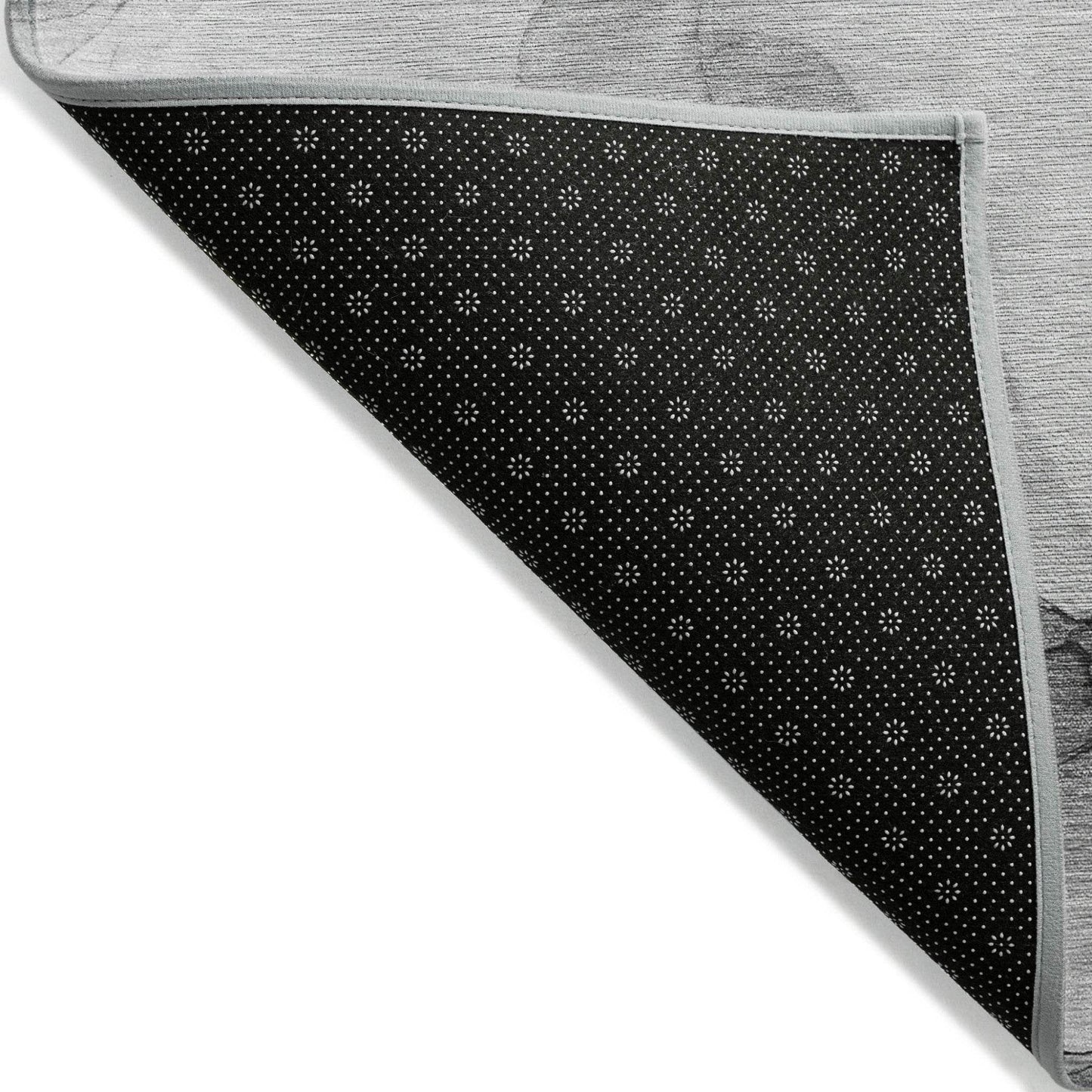 8' Runner Gray Abstract Washable Non Skid Indoor Outdoor Runner Rug - Loft&Timber