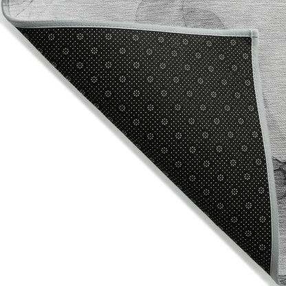 8' Runner Gray Abstract Washable Non Skid Indoor Outdoor Runner Rug - Loft&Timber