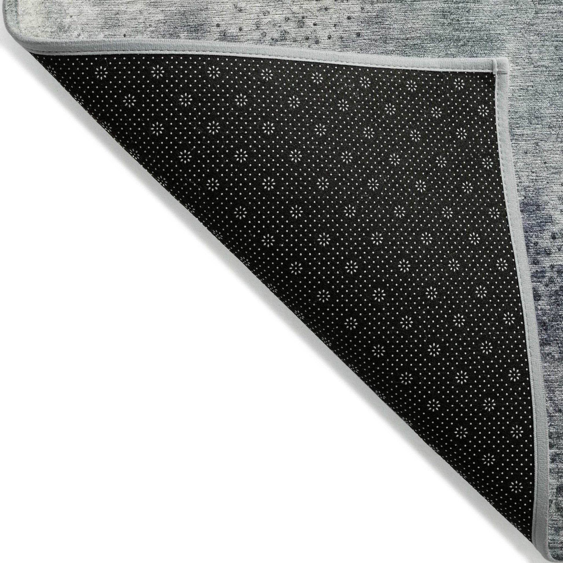 8' Runner Ivory Abstract Washable Non Skid Indoor Outdoor Runner Rug - Loft&Timber