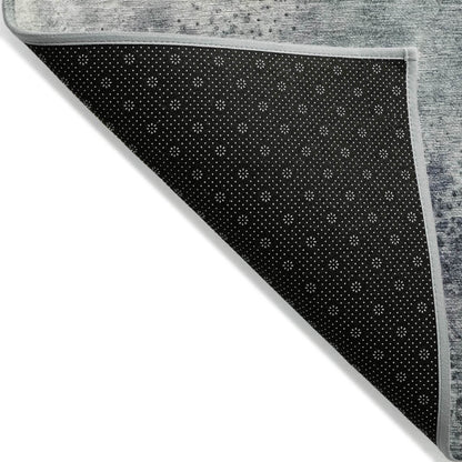 8' Runner Ivory Abstract Washable Non Skid Indoor Outdoor Runner Rug - Loft&Timber