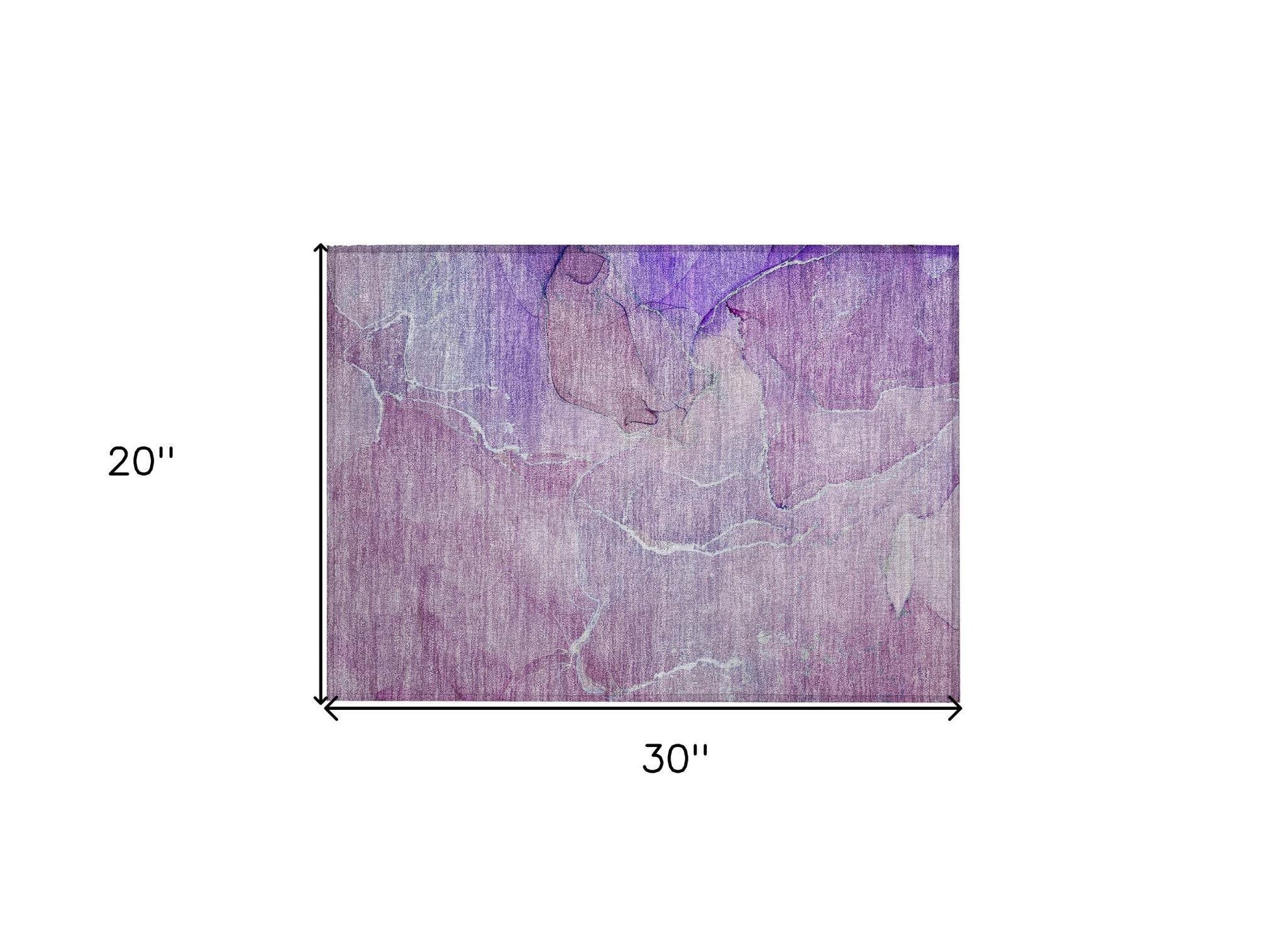 2' X 3' Purple Abstract Washable Non Skid Indoor Outdoor Area Rug - Loft&Timber