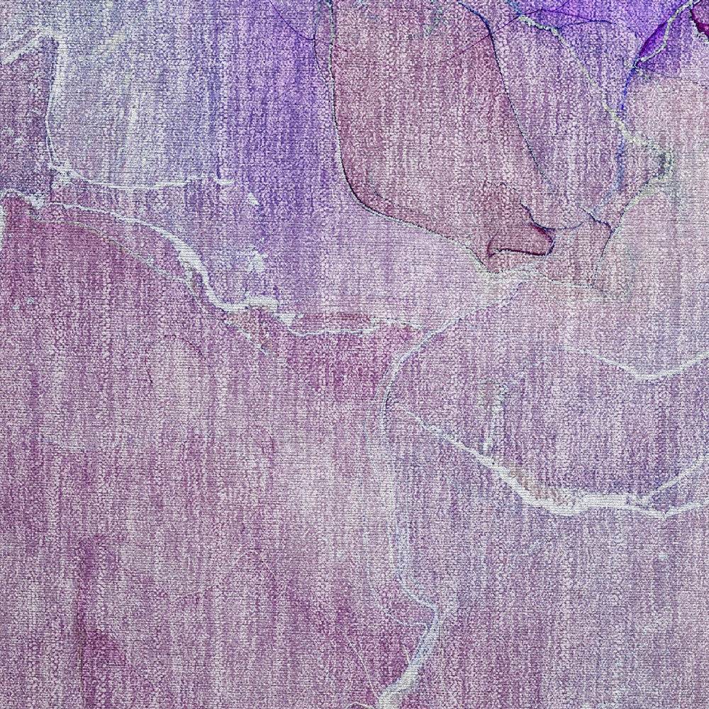2' X 3' Purple Abstract Washable Non Skid Indoor Outdoor Area Rug - Loft&Timber