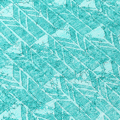 8' Runner Turquoise Geometric Washable Non Skid Indoor Outdoor Runner Rug - Loft&Timber