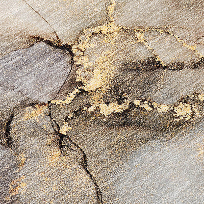 8' Runner Beige Abstract Washable Non Skid Indoor Outdoor Runner Rug - Loft&Timber