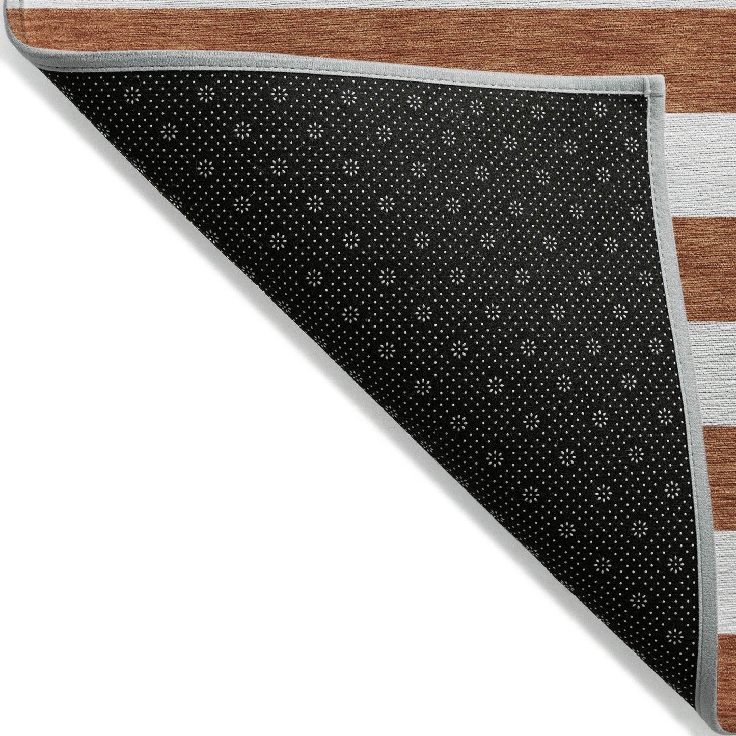 8' Runner Orange Striped Washable Non Skid Indoor Outdoor Runner Rug - Loft&Timber