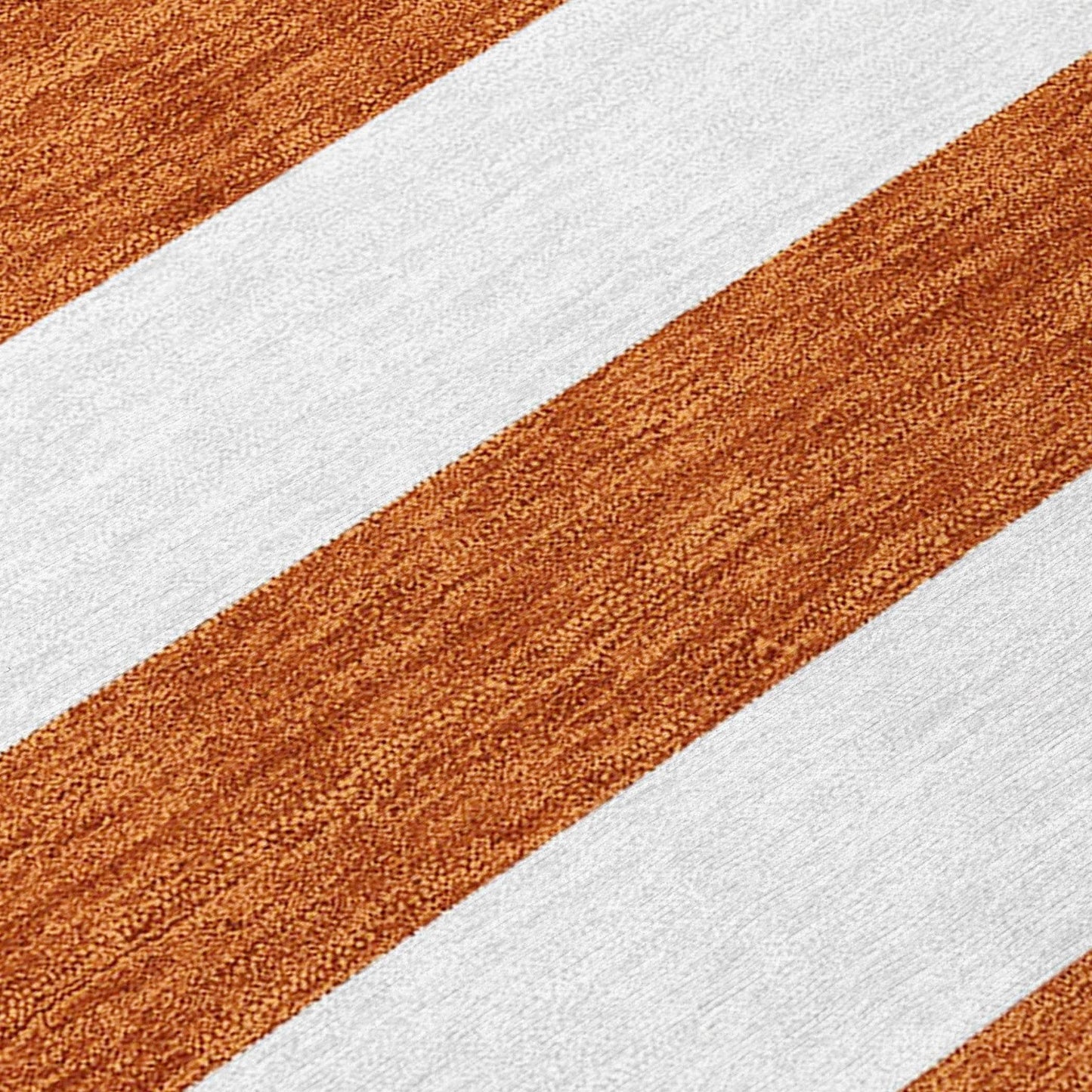 8' Runner Orange Striped Washable Non Skid Indoor Outdoor Runner Rug - Loft&Timber