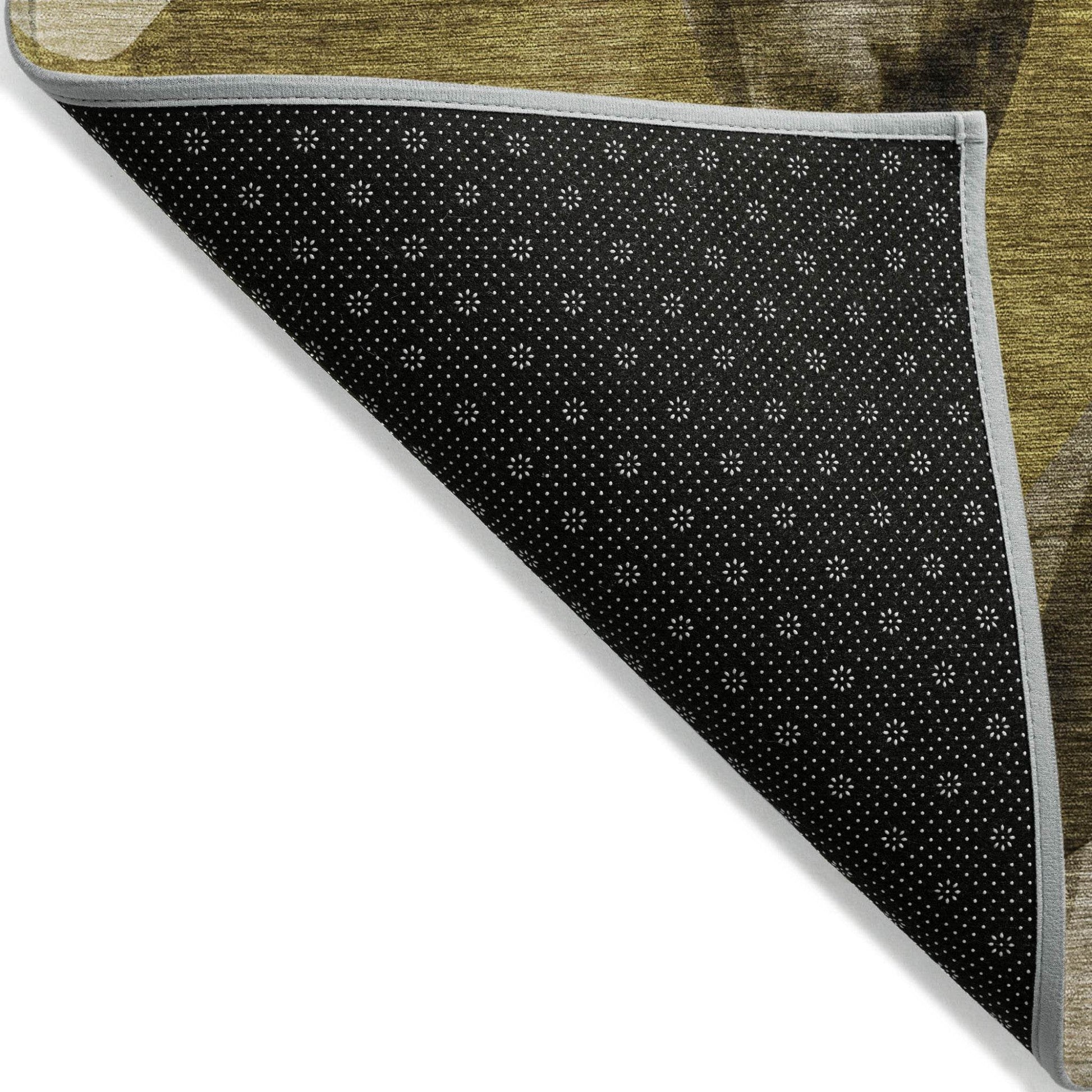 8' Runner Coffee Abstract Washable Non Skid Indoor Outdoor Runner Rug - Loft&Timber