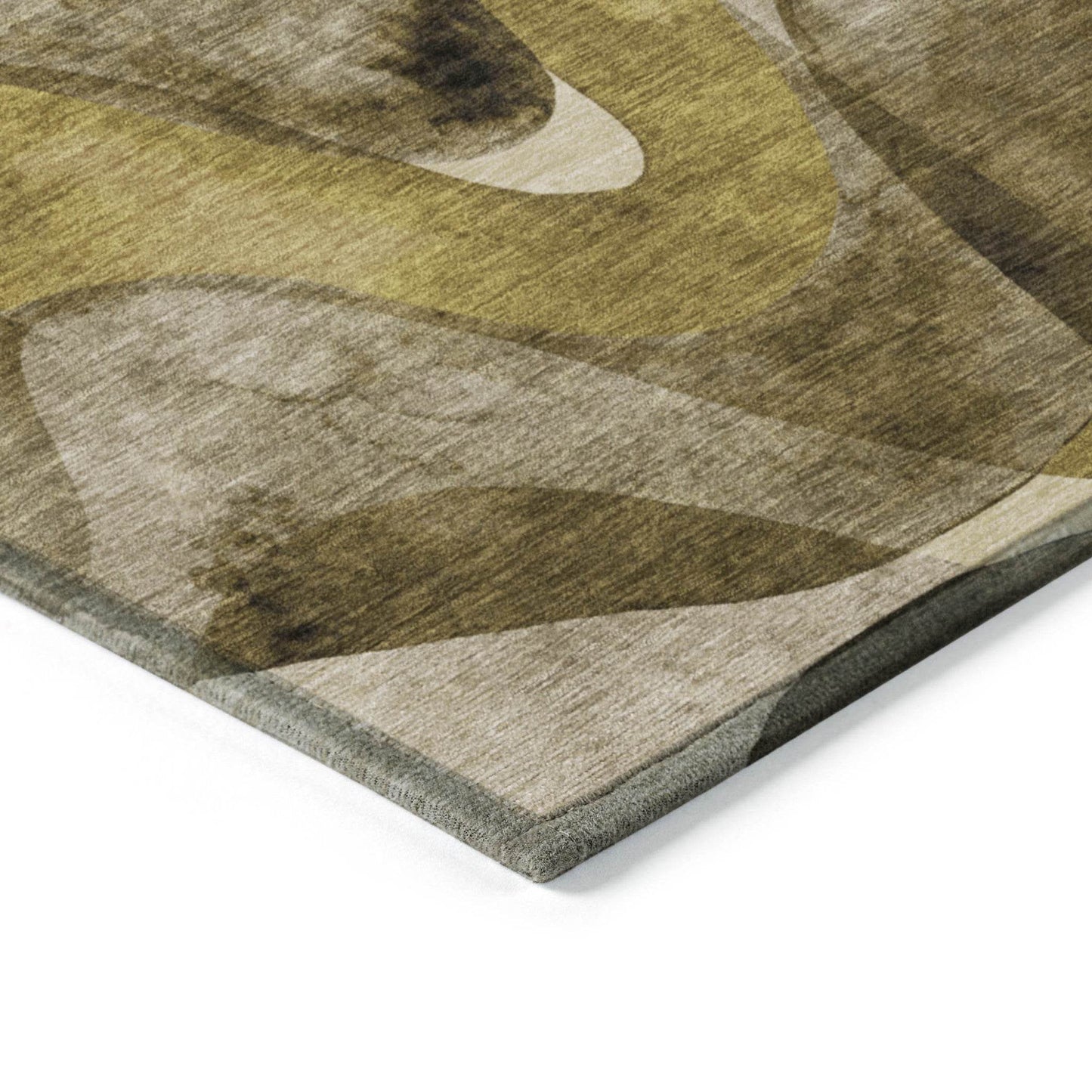 8' Runner Coffee Abstract Washable Non Skid Indoor Outdoor Runner Rug - Loft&Timber