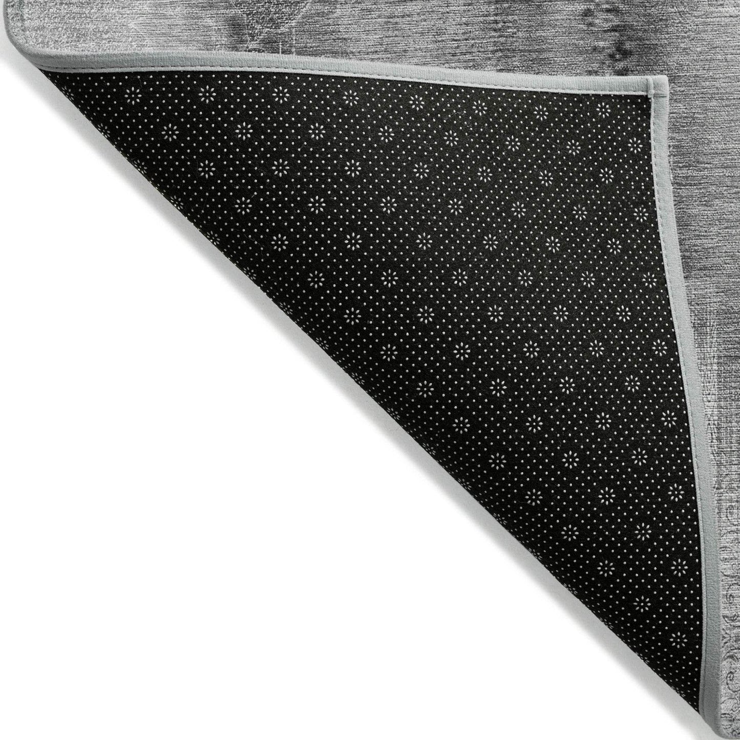 8' Runner Gray Washable Non Skid Indoor Outdoor Runner Rug - Loft&Timber