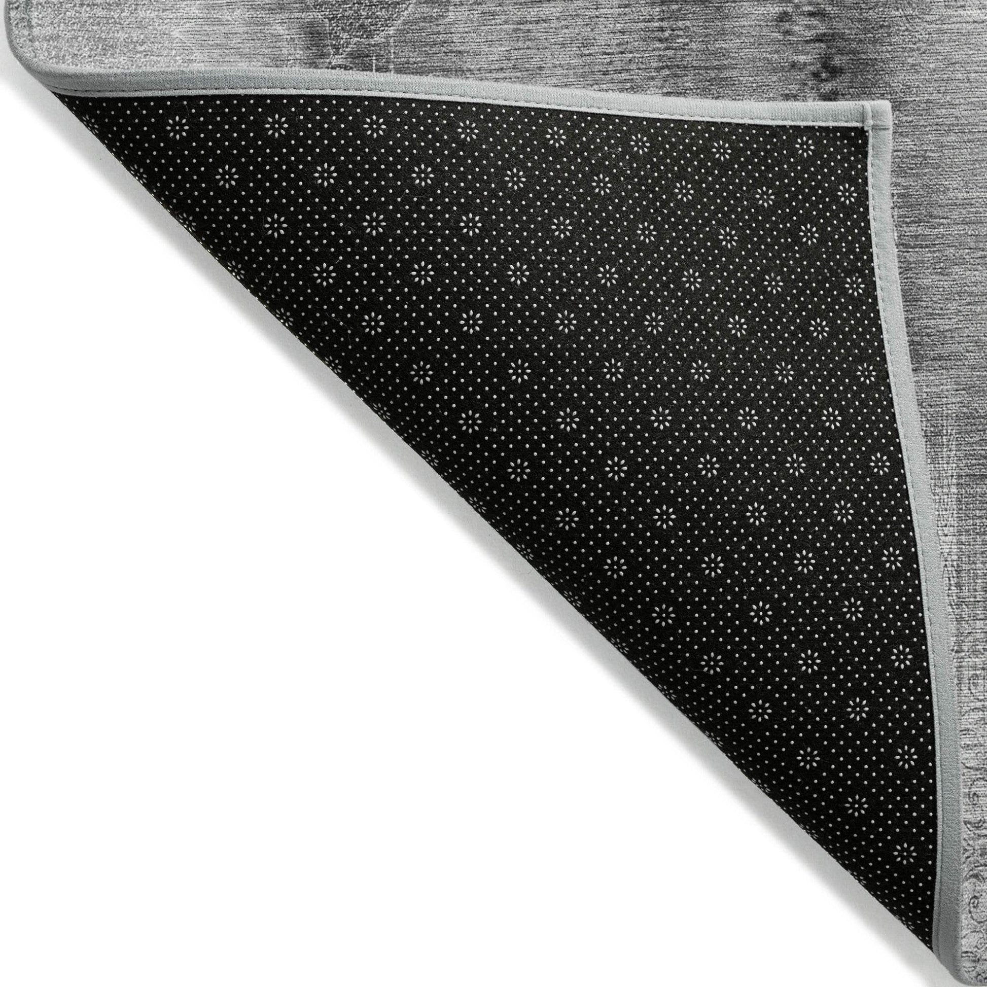 8' Runner Gray Washable Non Skid Indoor Outdoor Runner Rug - Loft&Timber