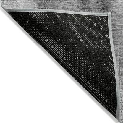 8' Runner Gray Washable Non Skid Indoor Outdoor Runner Rug - Loft&Timber