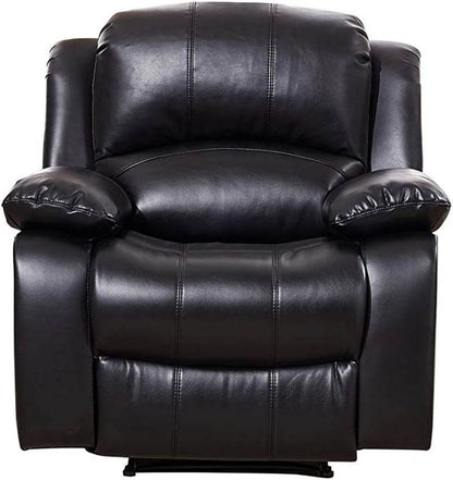 Power Reclining Bonded Leather Living Room Set (Black, Power Recliner) - Loft&Timber