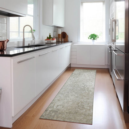 8' Runner Beige Washable Non Skid Indoor Outdoor Runner Rug - Loft&Timber