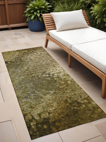 8' Runner Brown Washable Non Skid Indoor Outdoor Runner Rug - Loft&Timber