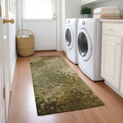 8' Runner Brown Washable Non Skid Indoor Outdoor Runner Rug - Loft&Timber