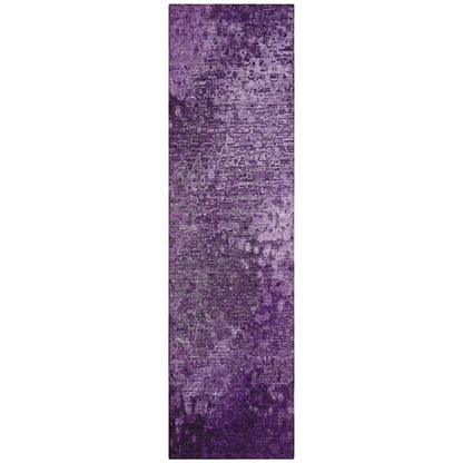 8' Runner Purple Washable Non Skid Indoor Outdoor Runner Rug - Loft&Timber