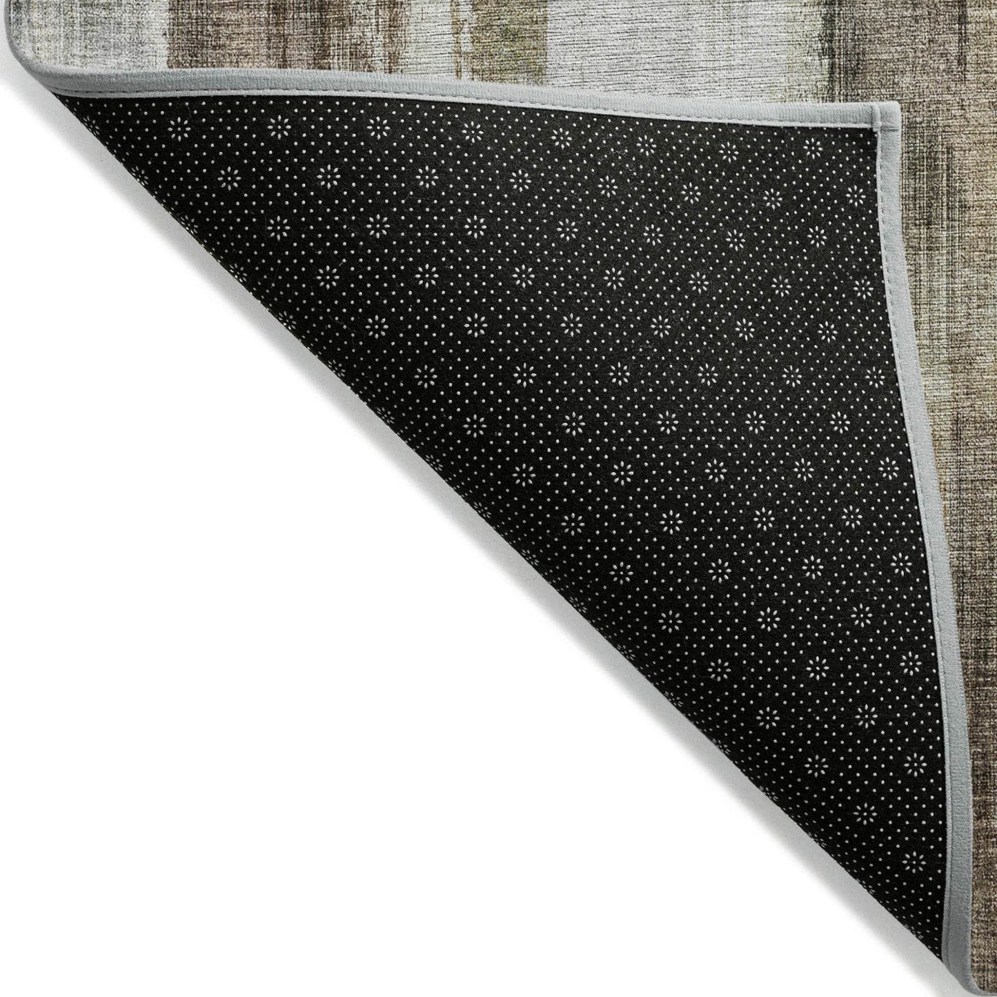 8' Runner Chocolate Abstract Washable Non Skid Indoor Outdoor Runner Rug - Loft&Timber